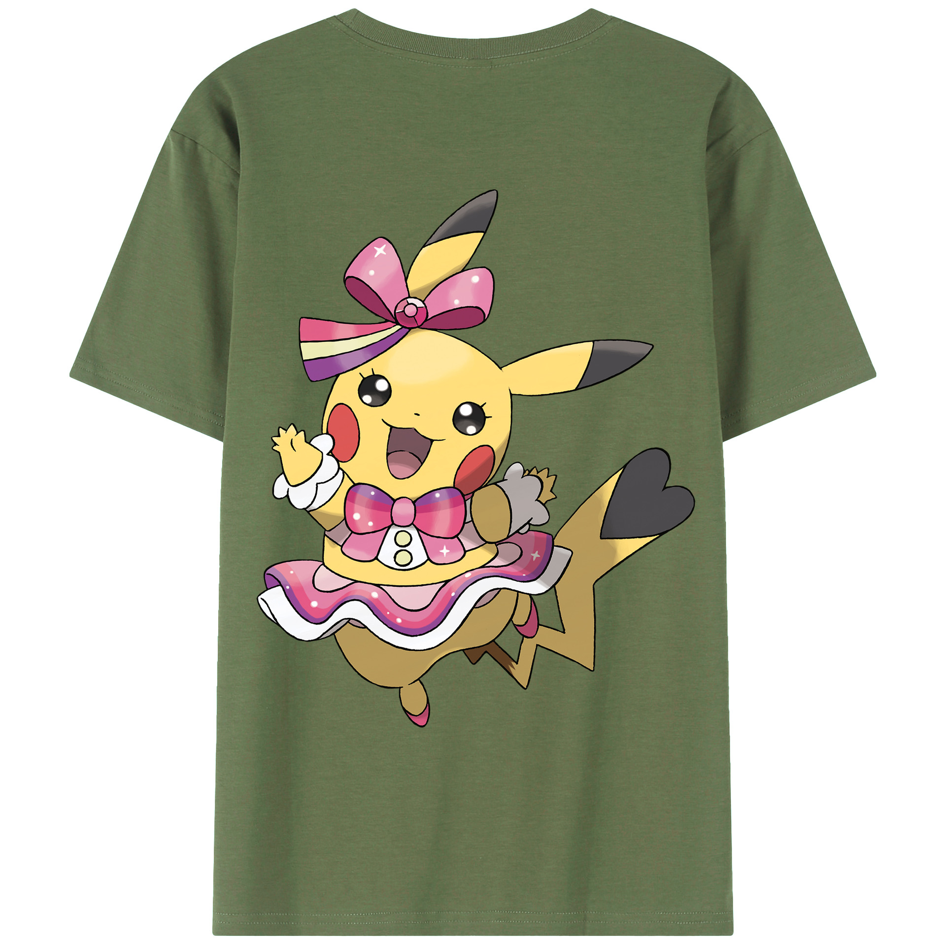 （画像用） ポケットモンスター Pokémon 綿100％ メンズ半袖Tシャツ（バックプリント） 通気性